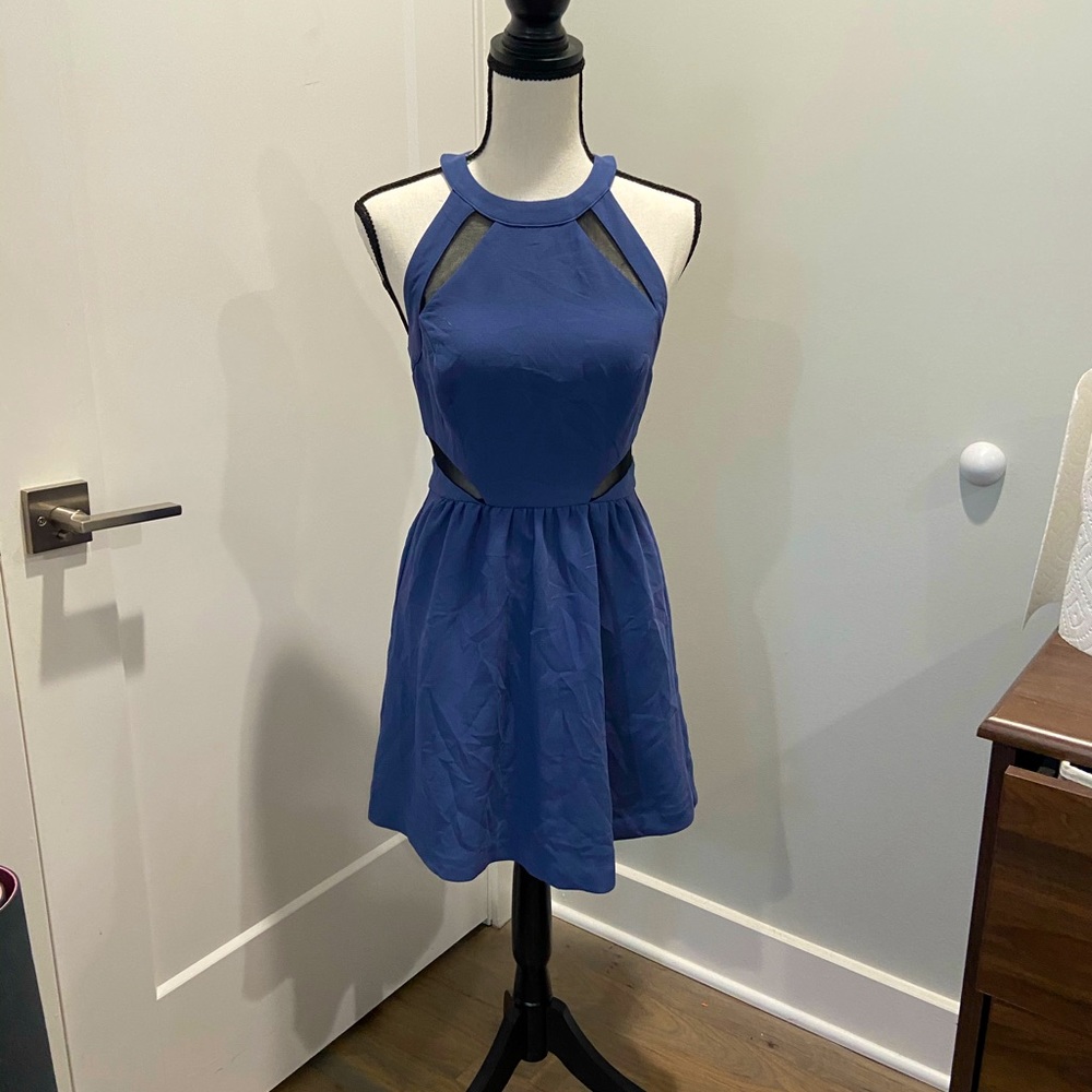 BCBG Blue Mini Dress with Open Back